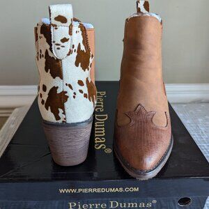Pierre Dumas cow print ankle boots only worn once.